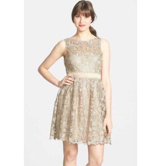 Adrianna Papell lace fit and flare sleeveless cocktail dress - Picture 2 of 10